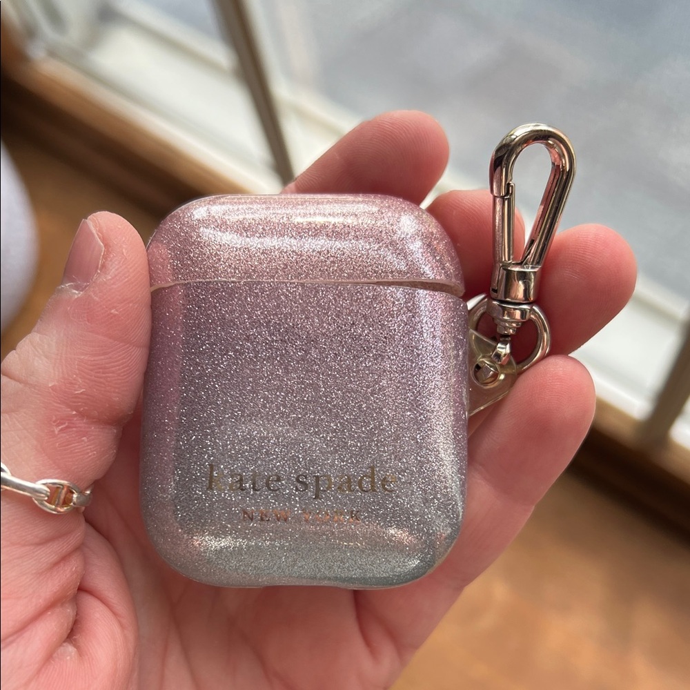 Kate Spade Glitter AirPods Case - Pink and Silver